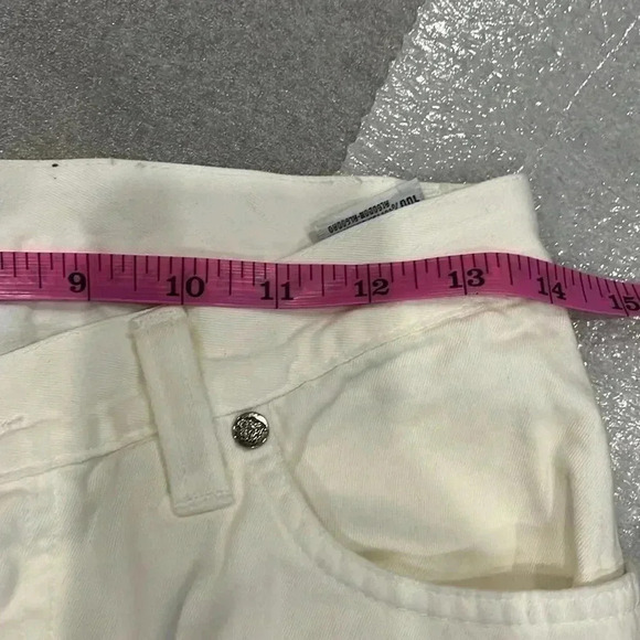 [W28L26] Versace Jeans Signature Ittierre Cream White Button Fly High Rise Jeans - Picture 8 of 10